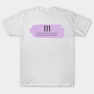 111 Angel Number purple T-Shirt